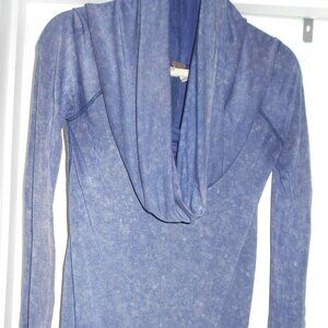 Convertible drape/cowl neck long slv top sz S